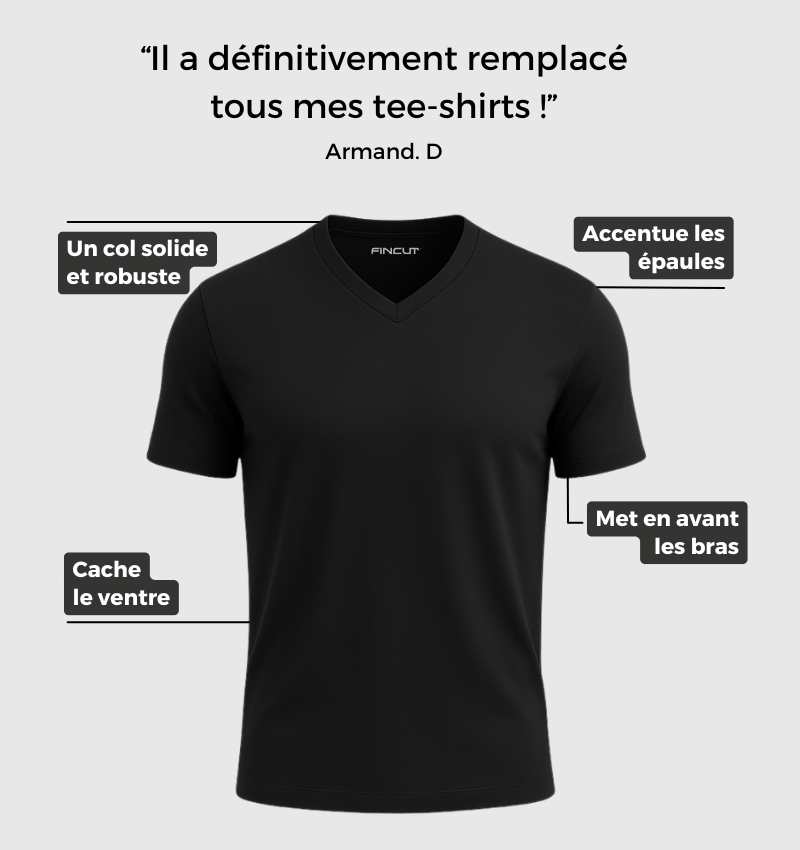 Le Tee-shirt Col V - Kaki