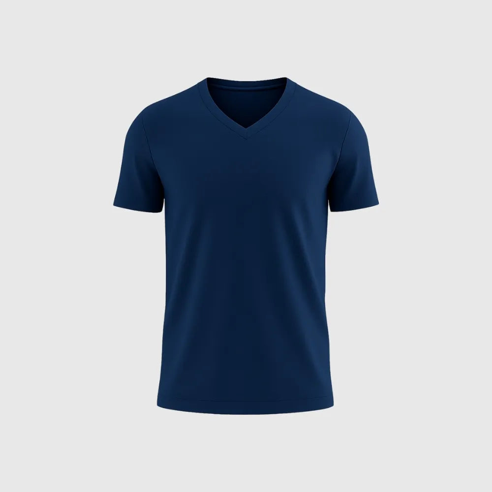 Le T-shirt Col V - Bleu