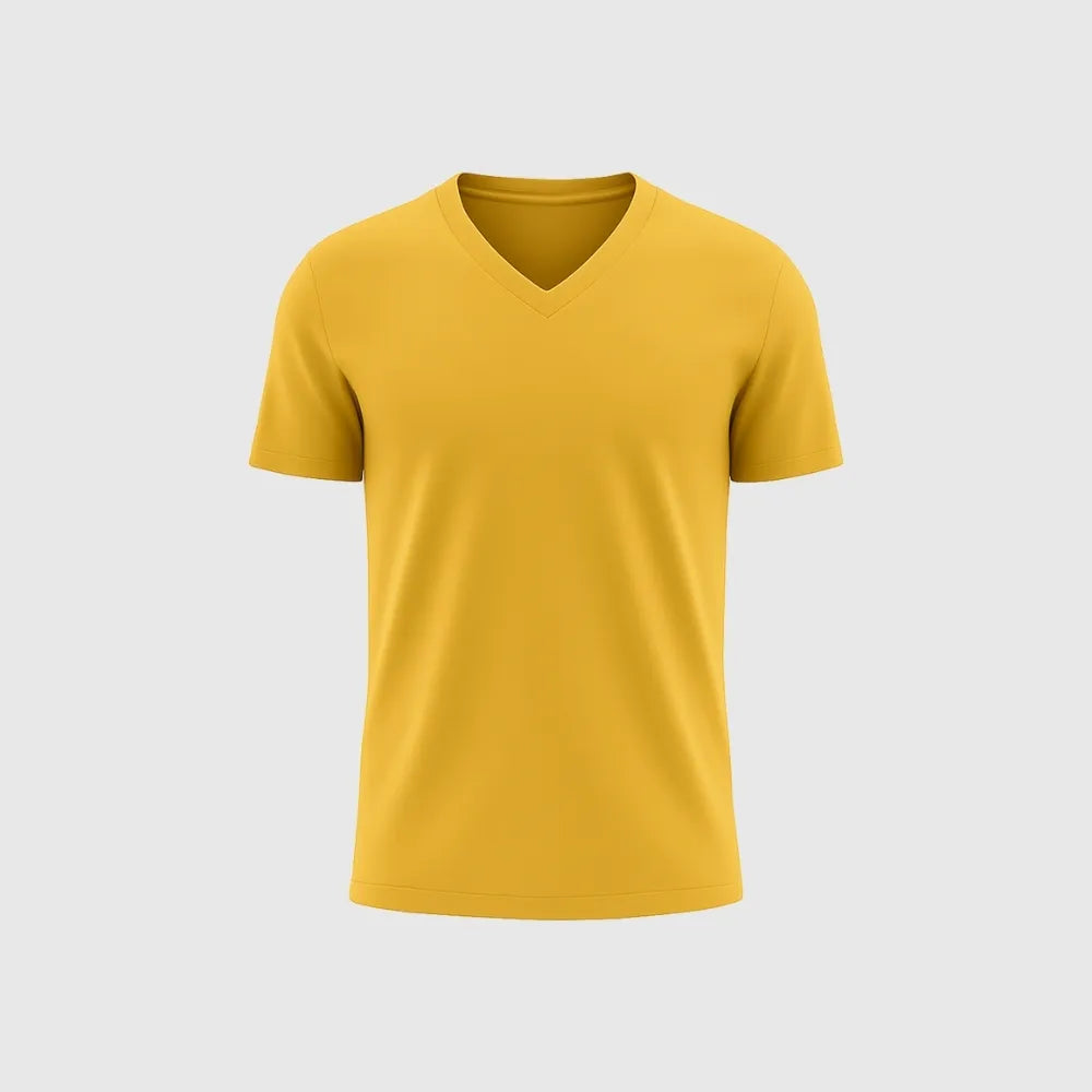 Le T-shirt Col V - Jaune