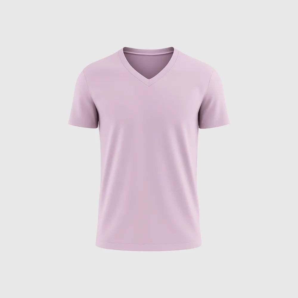 Le T-shirt Col V - Rose