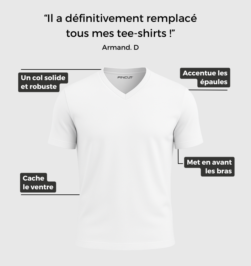 Pack de 3 Col V - Blanc