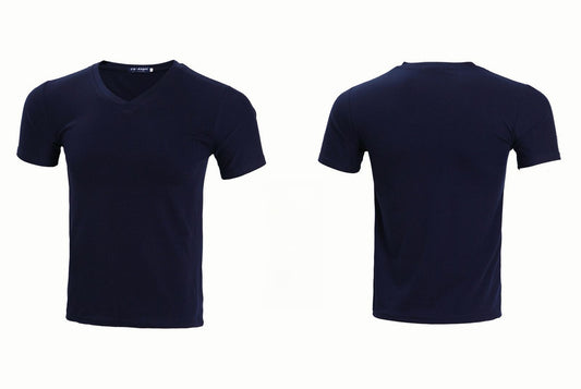 Le T-shirt Col V - Bleu