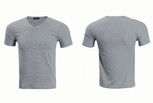 Le T-shirt Col V - Gris