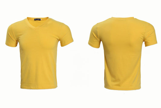 Le T-shirt Col V - Jaune