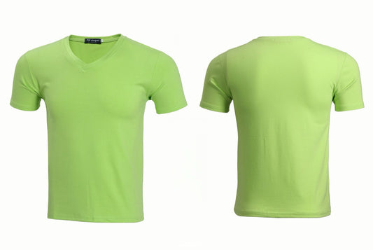 Le T-shirt Col V - Vert Clair