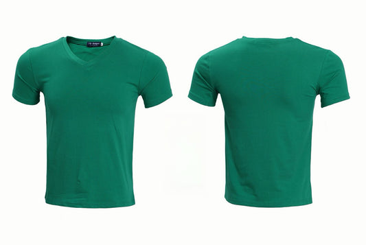 Le T-shirt Col V - Vert